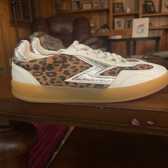 Zodiac Shoes - Zodiac Leopard Print Sneakers with Silver and White Accents